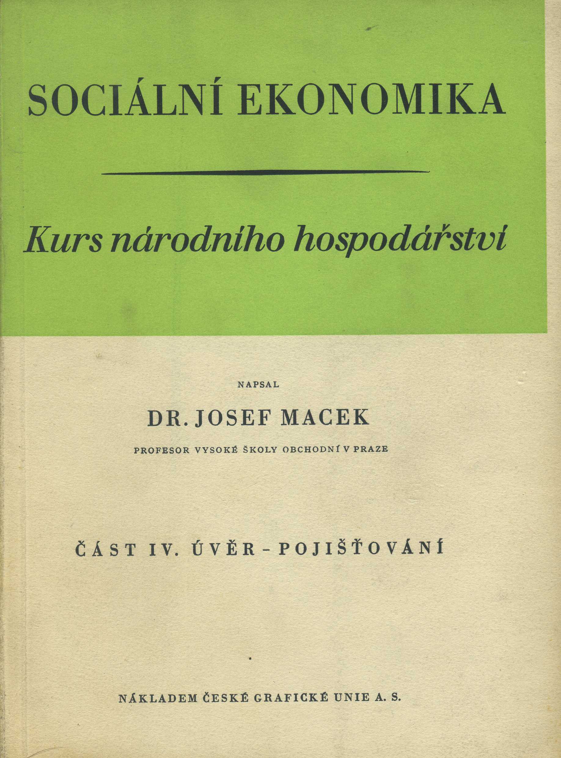 Sociální ekonomika - Kurs národního hospodářství