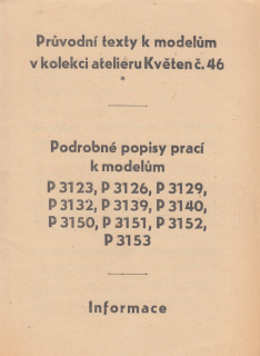 Květen - Průvodní texty k modelům v kolekci ateliéru Květen č. 46