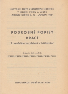 Podrobné popisy prací - Ateliér Květen č. 42 ,,PODZIM 1968''